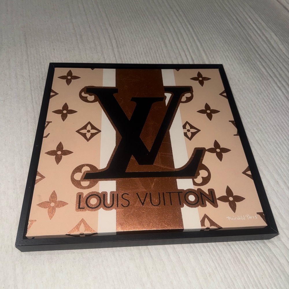 Louis Vuitton Brown and Cream Logo Art